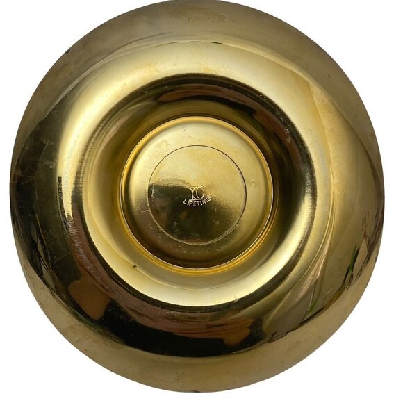 Vintage Bowl Gold Tone Serving Dish Dips Sauces Mid Century ICLifetime Metalware - Picture 6 of 9